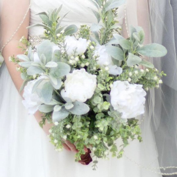 HANDMADE minimalist neutral bridal bouquet - Picture 2 of 8